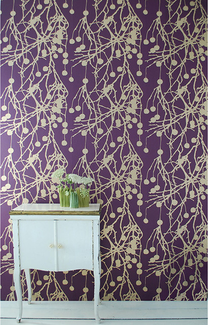 Ferm Living Treebomb Wallpaper Purple Modern By
