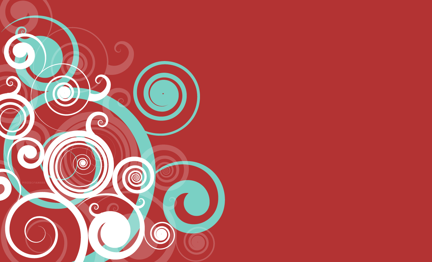 Background Swirls Red Turquoise