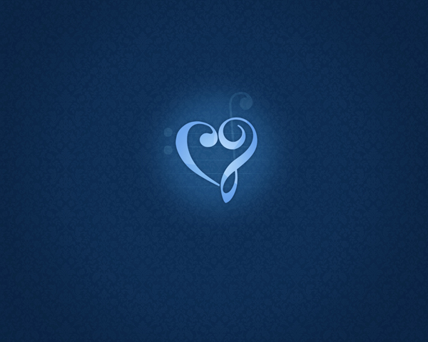 Full HD Wallpaper Music Love Hearts Blue
