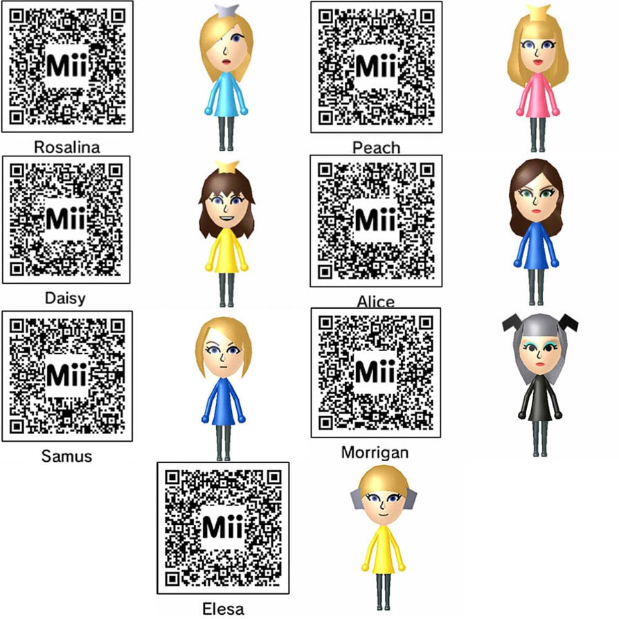 Free Download Nintendo 3ds Mii Qr Codes Freequotesclubcom 894x894