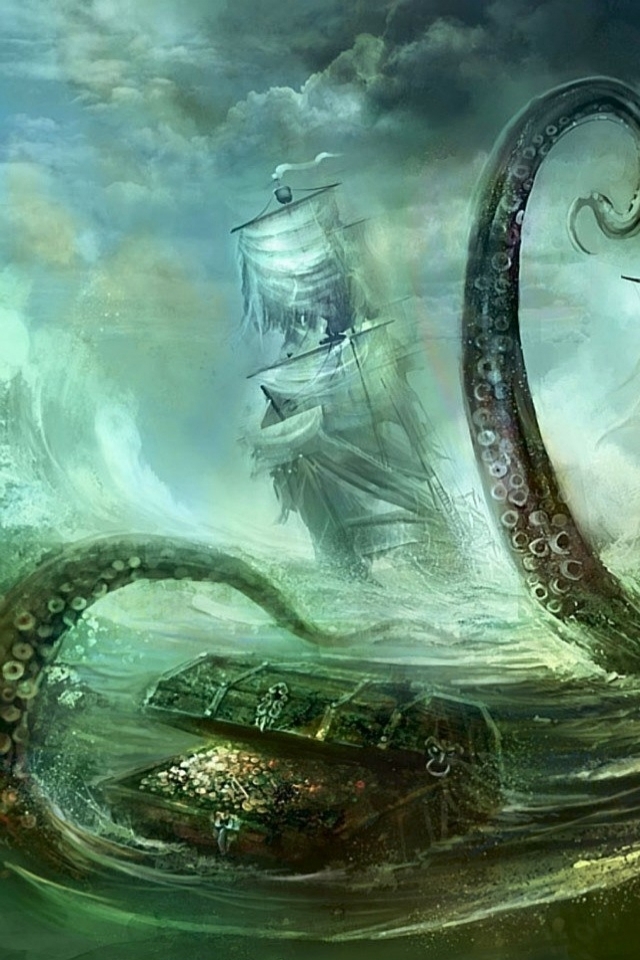 Kraken Wallpaper Cg Artwork Water Illustration Sea Mythology
