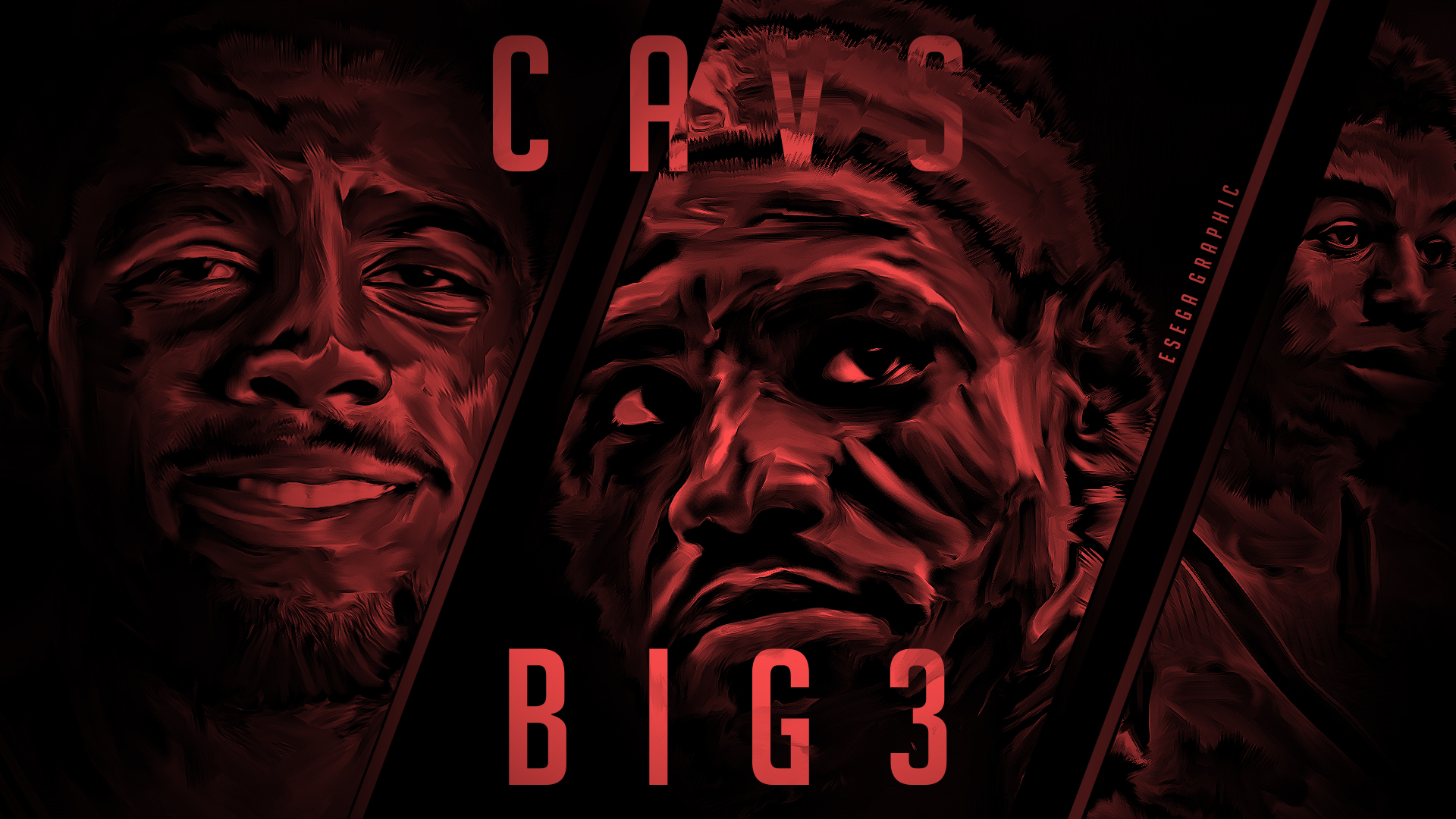 Cleveland Cavs Big3 Digital Painting Wallpaper By Esegagraphic On