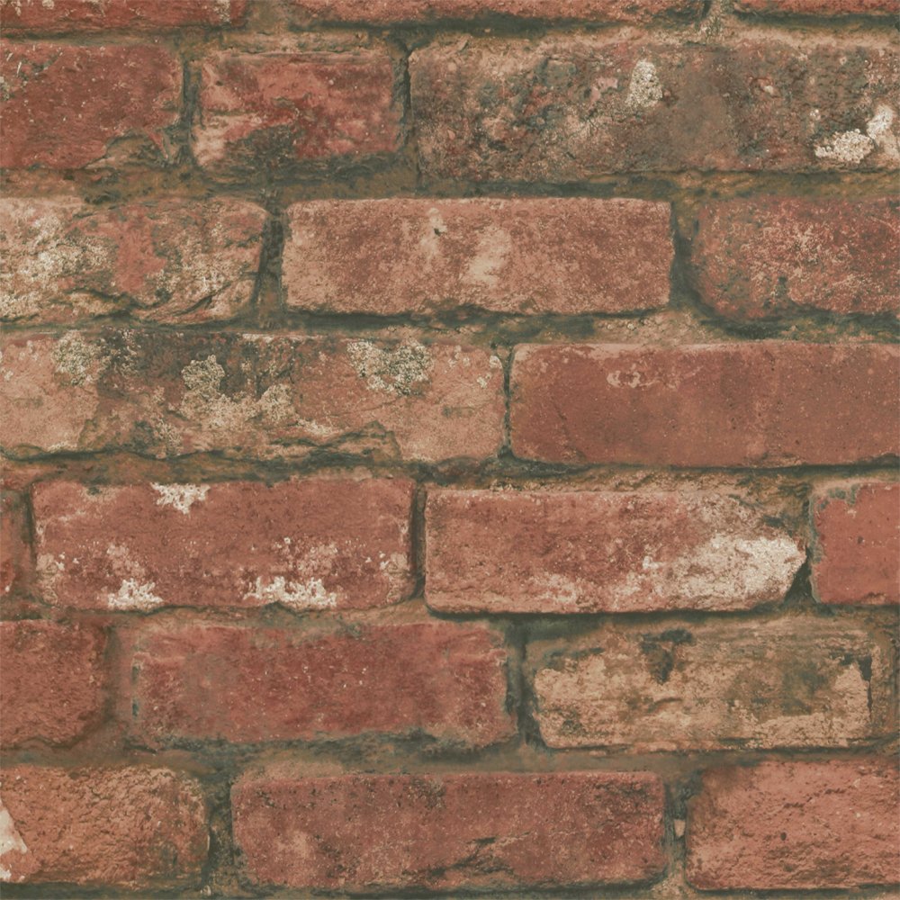 Fine Decor Rustic Brick Wallpaper Red