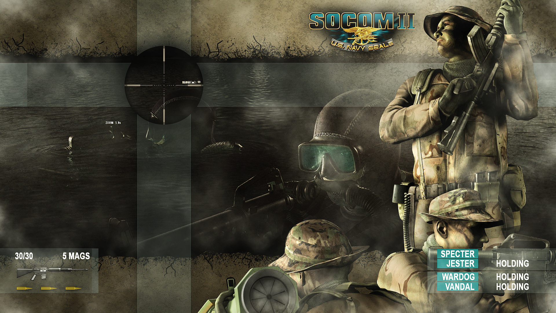 SOCOM 2 Charlie Wallpaper Features Rob Roy and various elements