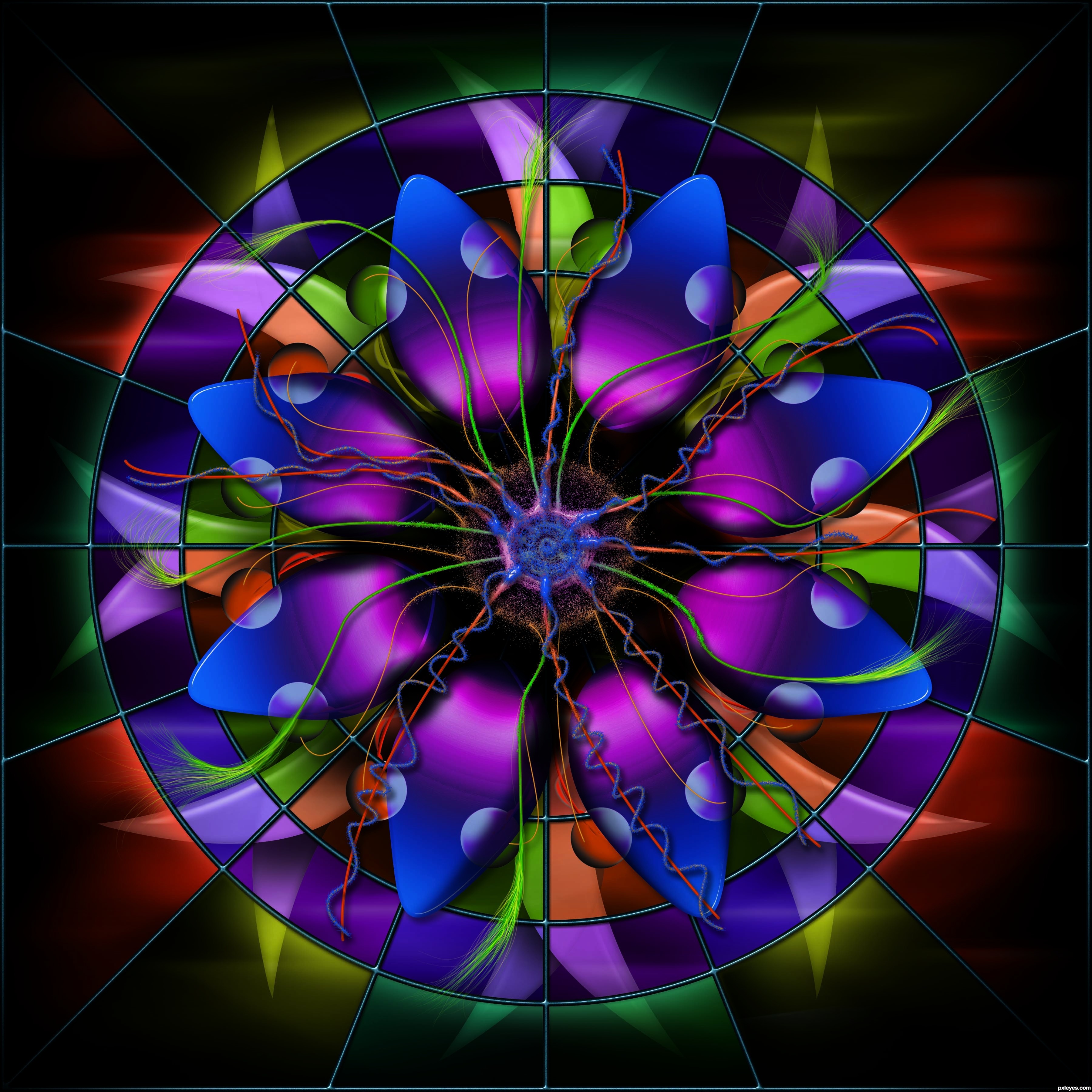 Stained Glass Flower Redux Created By Stowsk