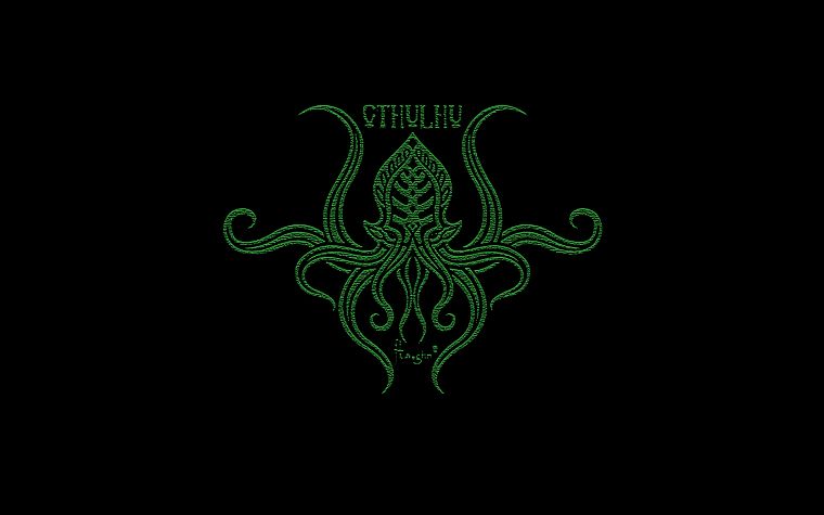 Cthulhu Call Of Logos Simple Background Black