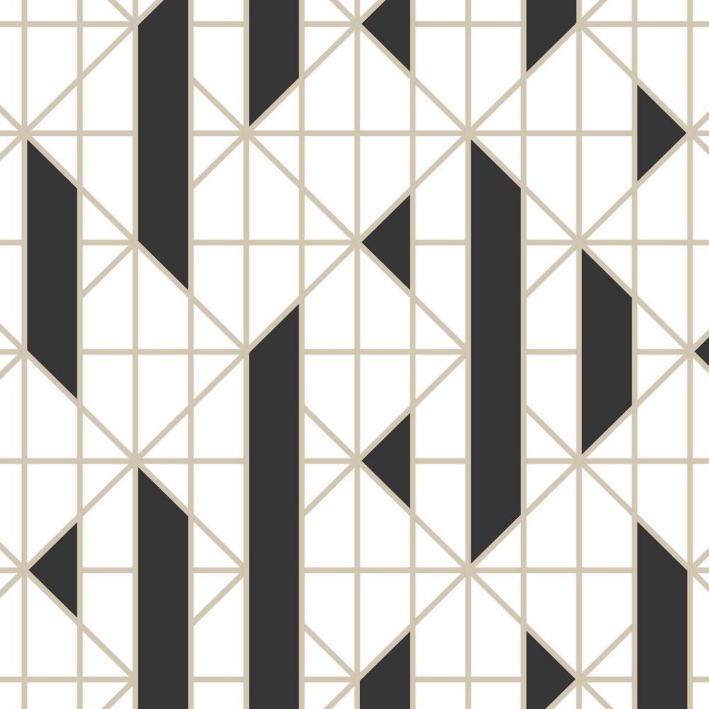 Graham Brown Black White Linear Removable Wallpaper Sample