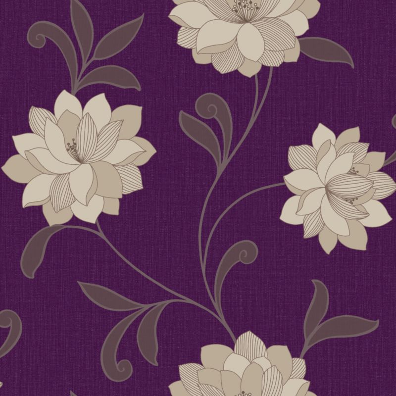 Shopping At B Q Valencia Wallpaper In Purple By Arthouse Vintage