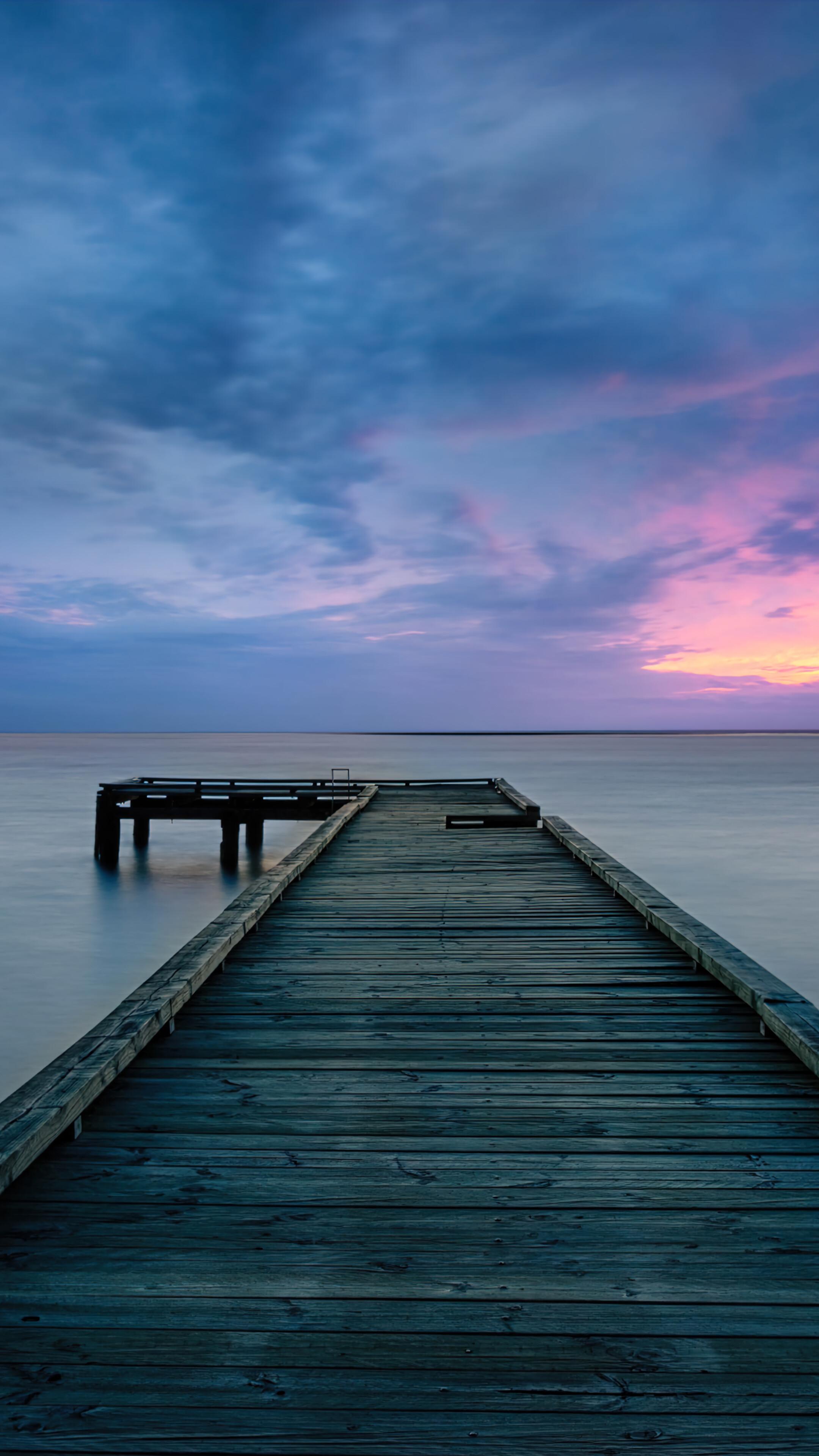 Sea Dock Pier Scenery 4k Phone iPhone Wallpaper 4320b