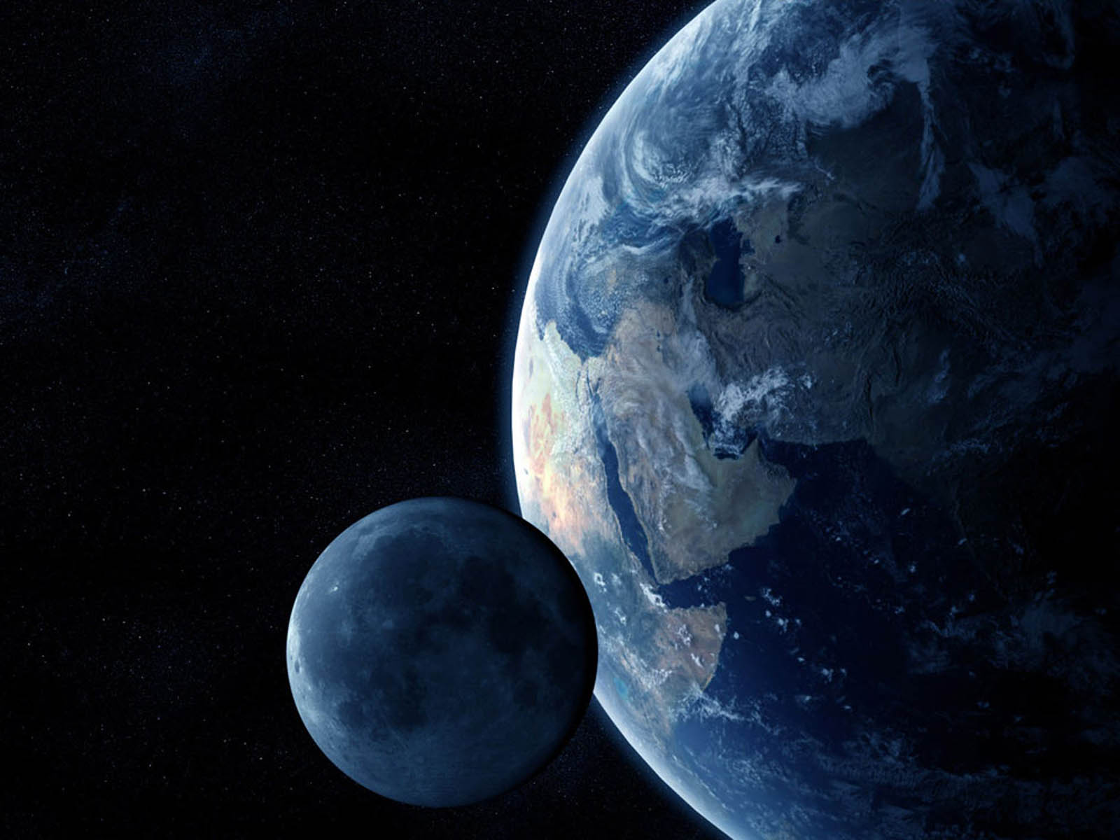 Earth And Moon Wallpaper Desktop