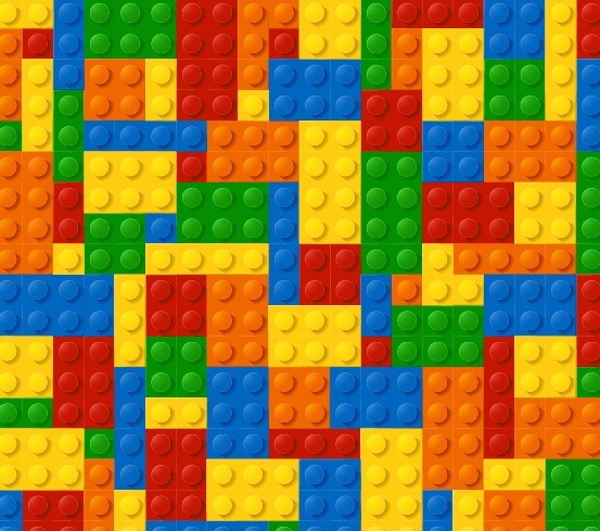 Lego Blocks Background Colored lego background vector