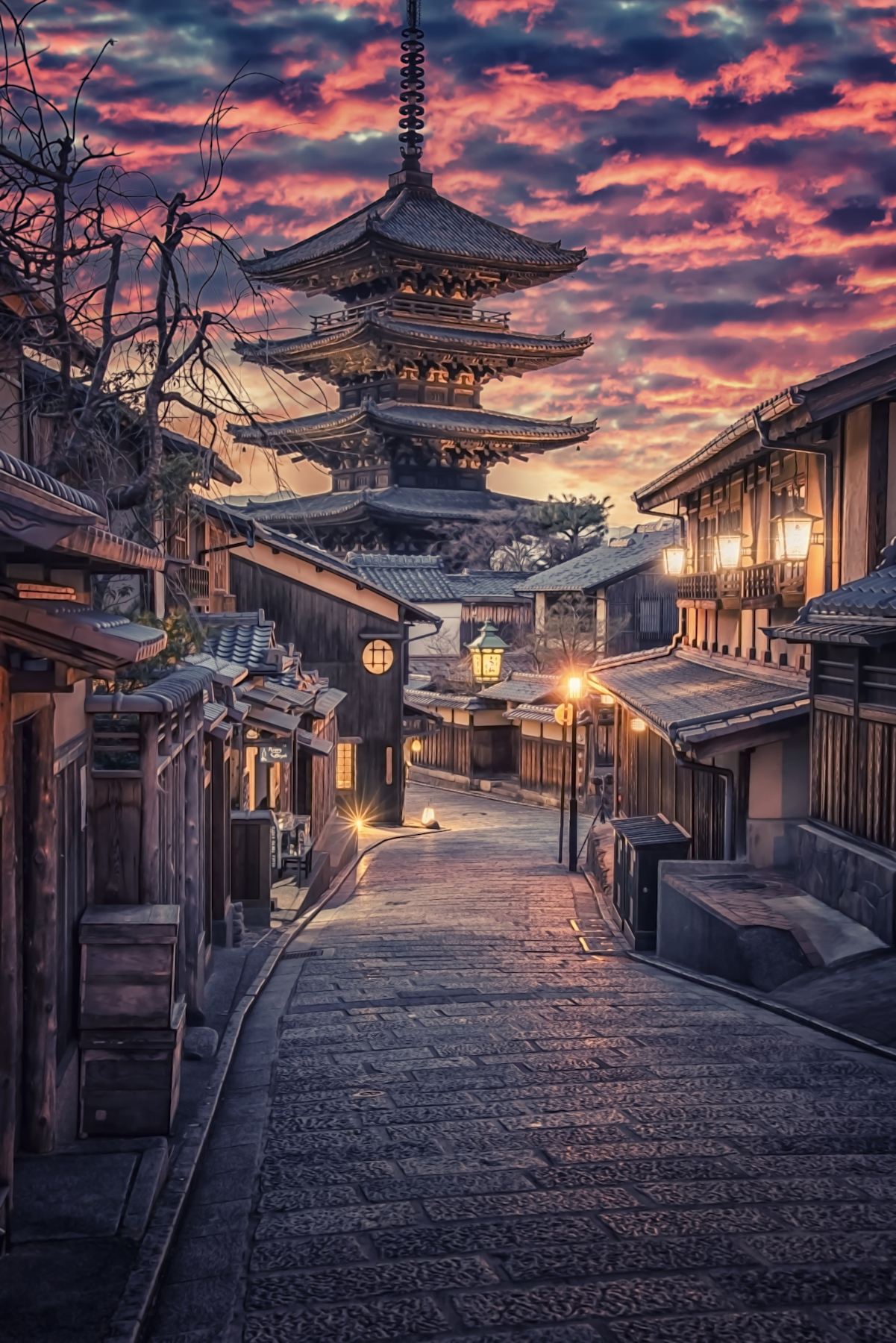 Kyoto At Sunset Wallpaper