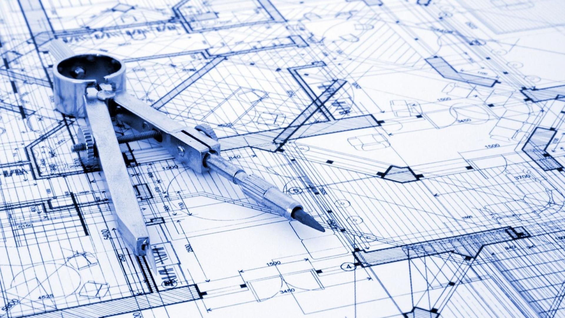 Architecture design compass blueprint wallpaper