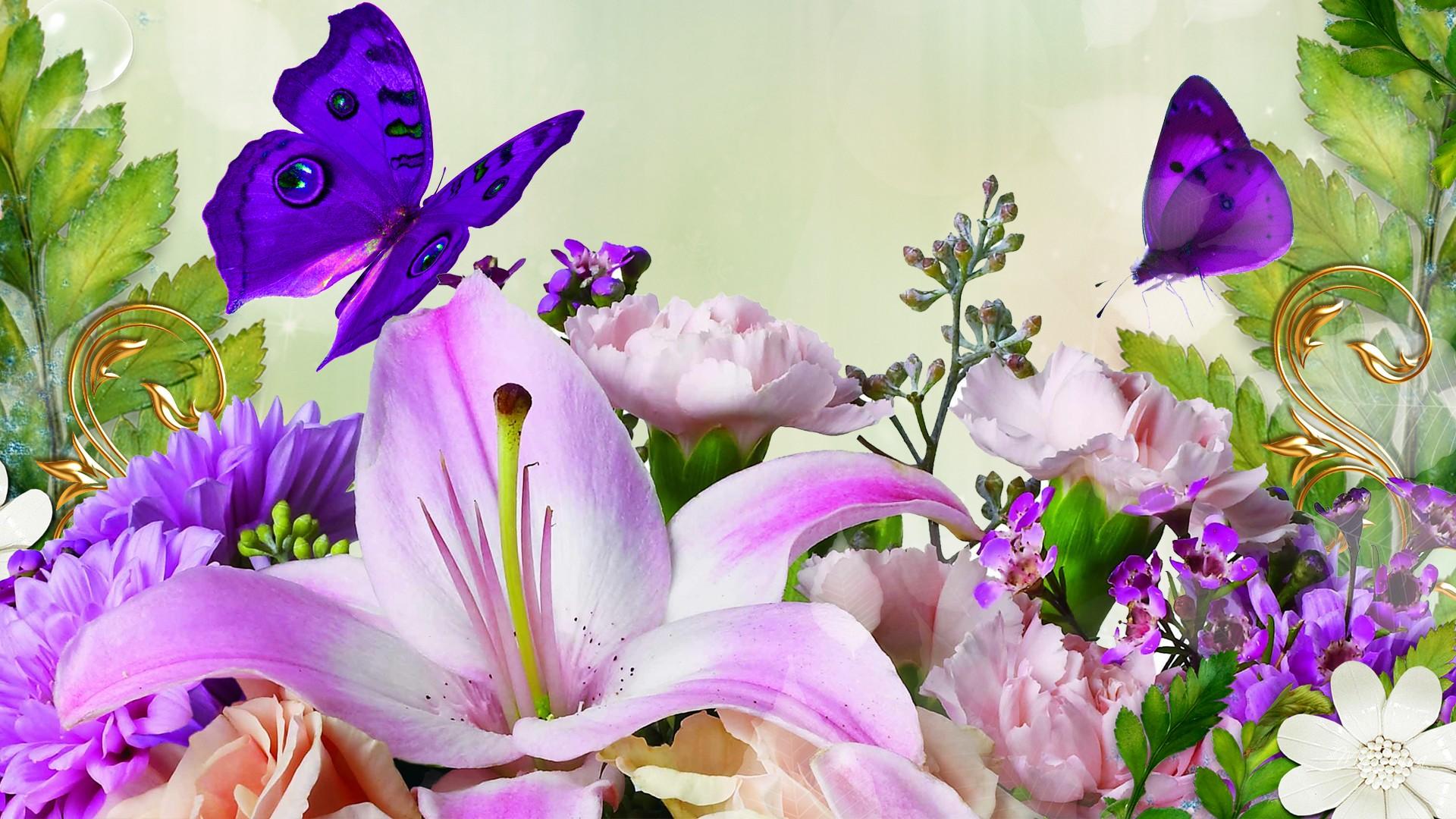 FunMozar Spring Flowers And Butterflies Wallpapers