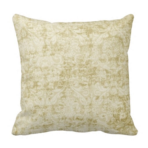 Cream Colored Damask floral Wallpaper Pattern Throw Pillows Zazzle 512x512