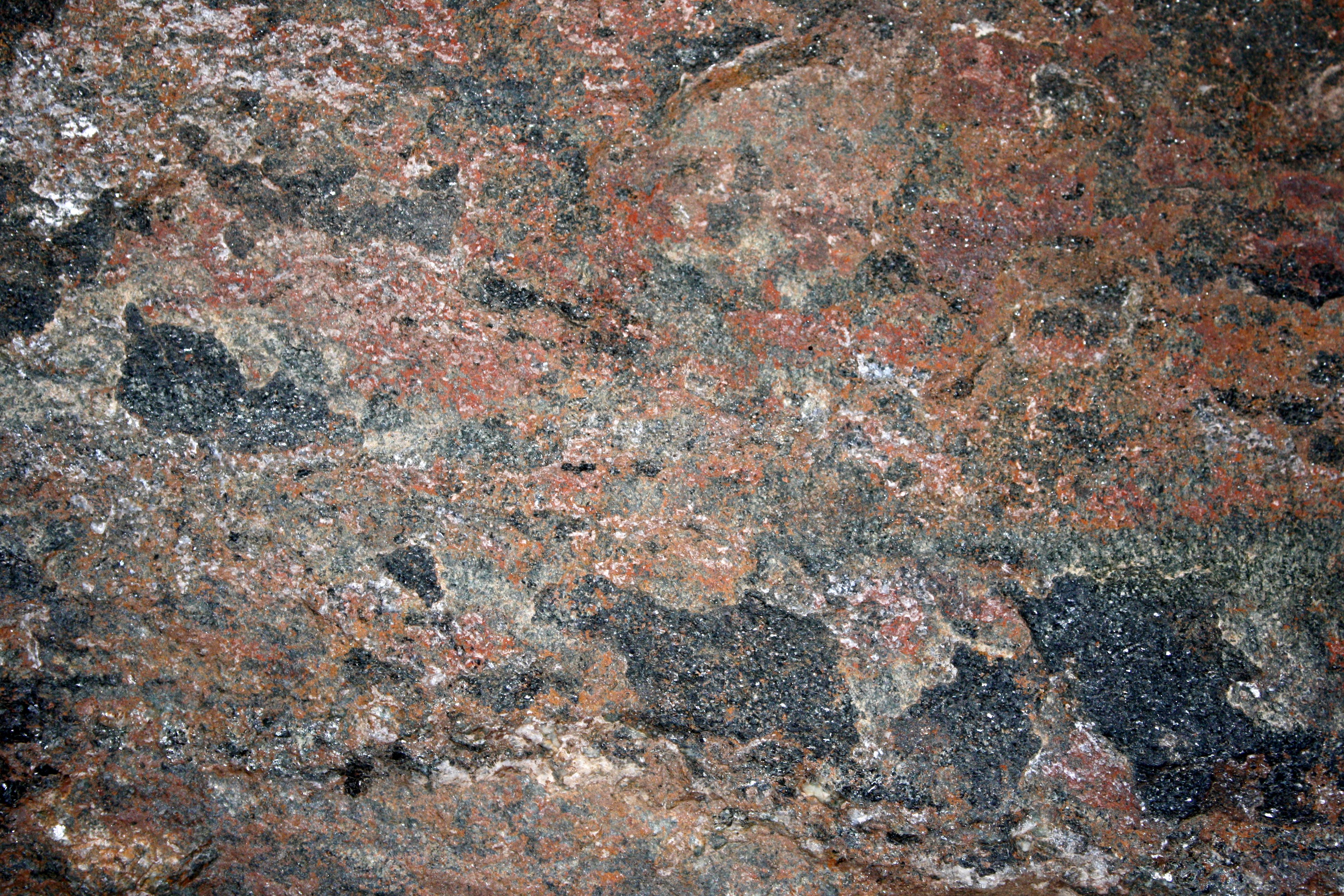 Mica Schist Rock Texture With Red Feldspar Black Biotite And White