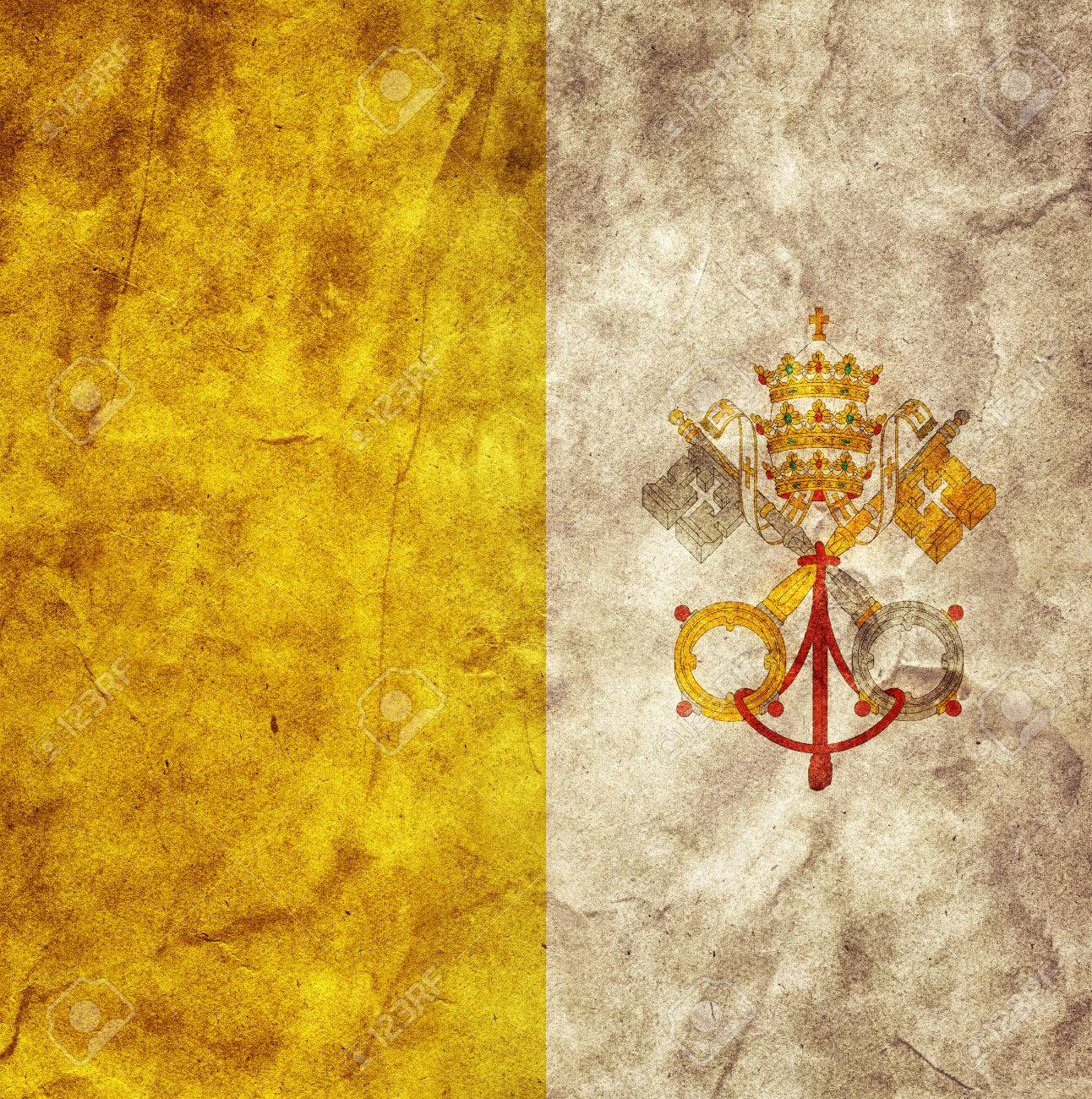 Vatican City Grunge Flag Vintage Retro Style High Resolution