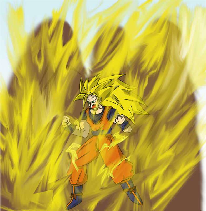 Goku Powering Up Charging To Ssj3 By