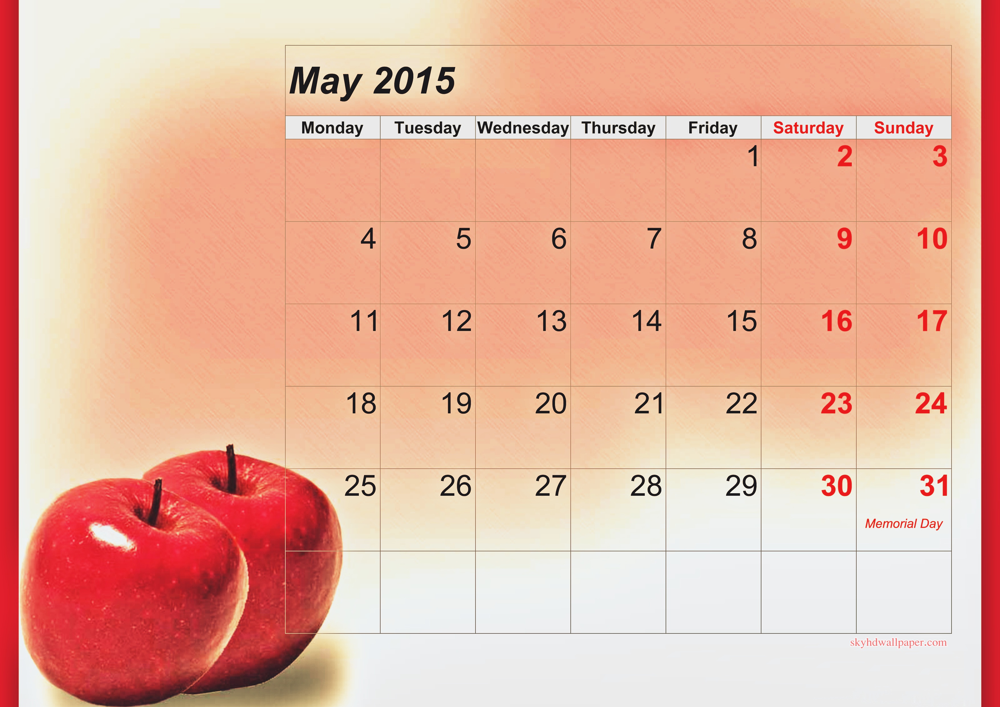 May Calendar Sky HD Wallpaper