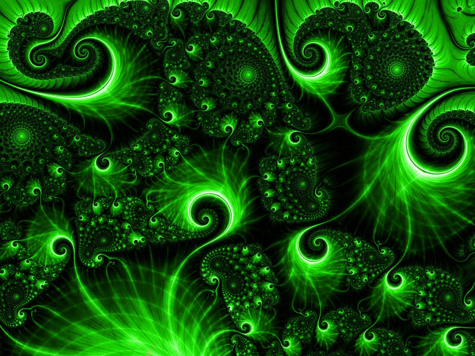 Cool Green Background HD Fractal Wallpaper