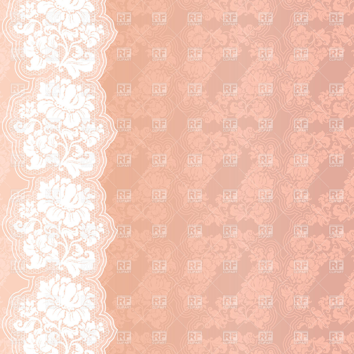 Pink Victorian Wallpaper With Floral Lacy Border Background