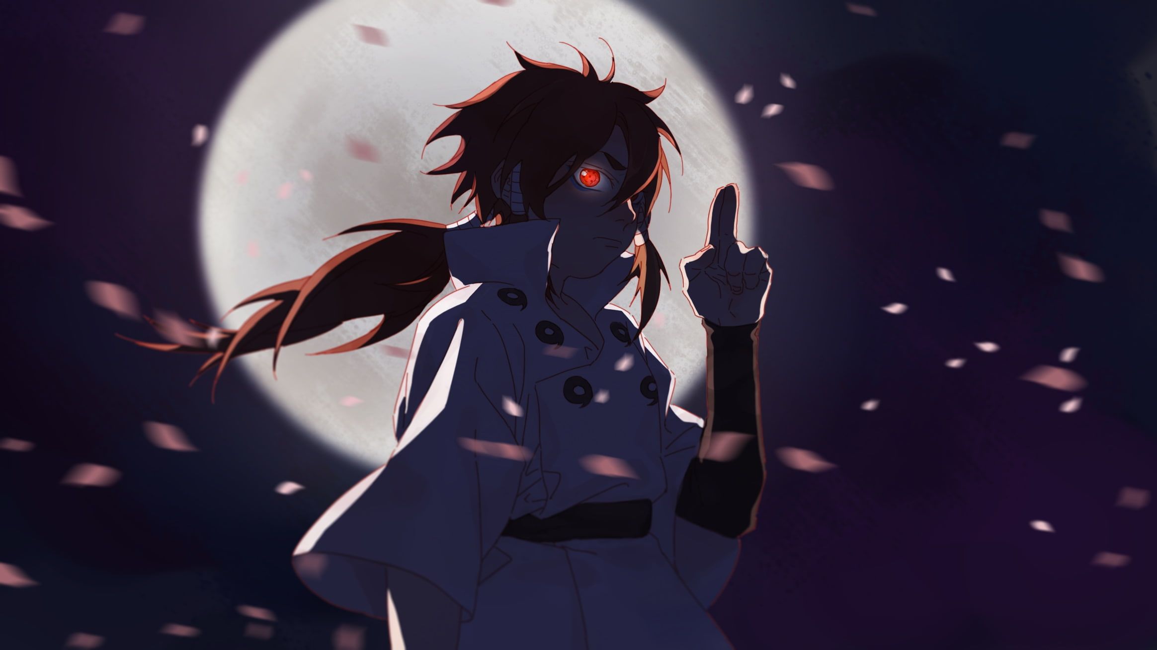 Otsutsuki Indra Naruto Moon Petals Sharingan Anime 1080p