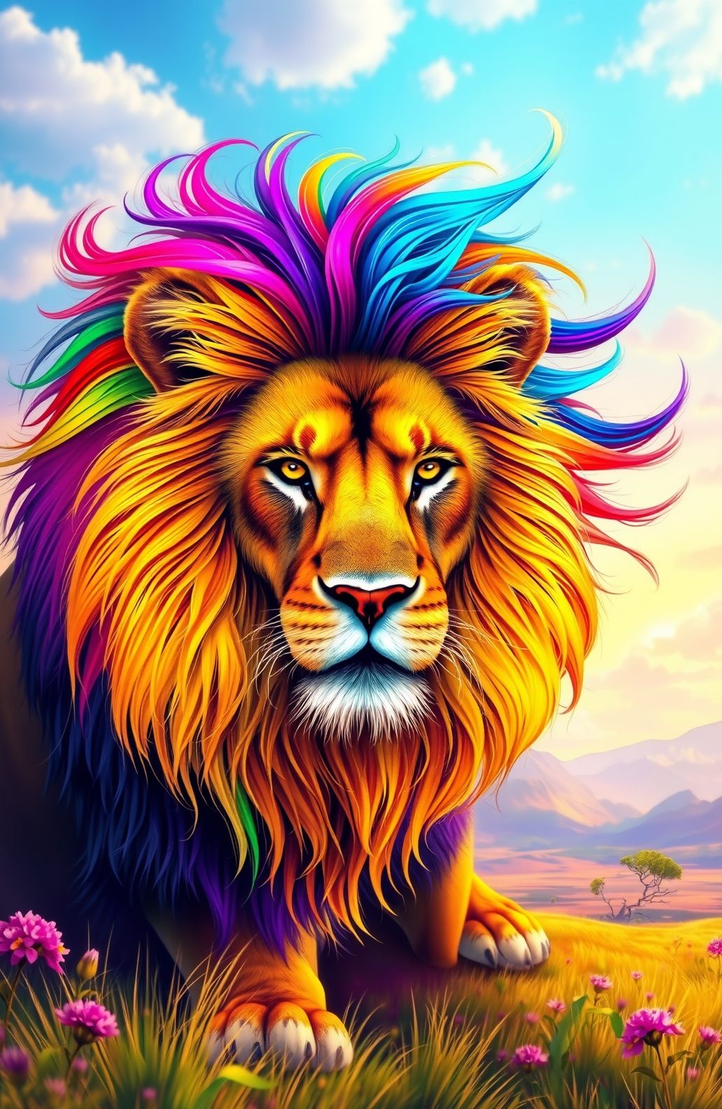 Rainbow Lion Wallpaper