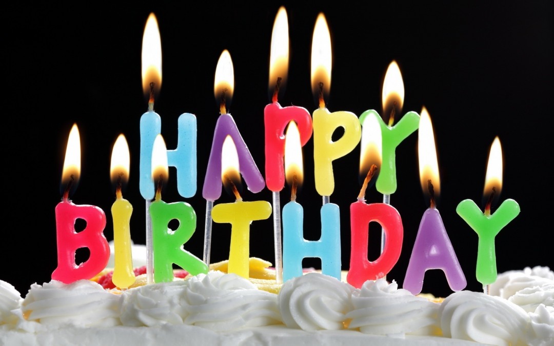 Happy Birthday Cake with Candles Widescreen HD Wallpaper of Greeting