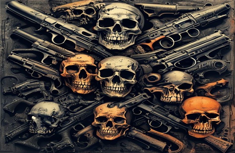 Skulls And Guns Wallpaper