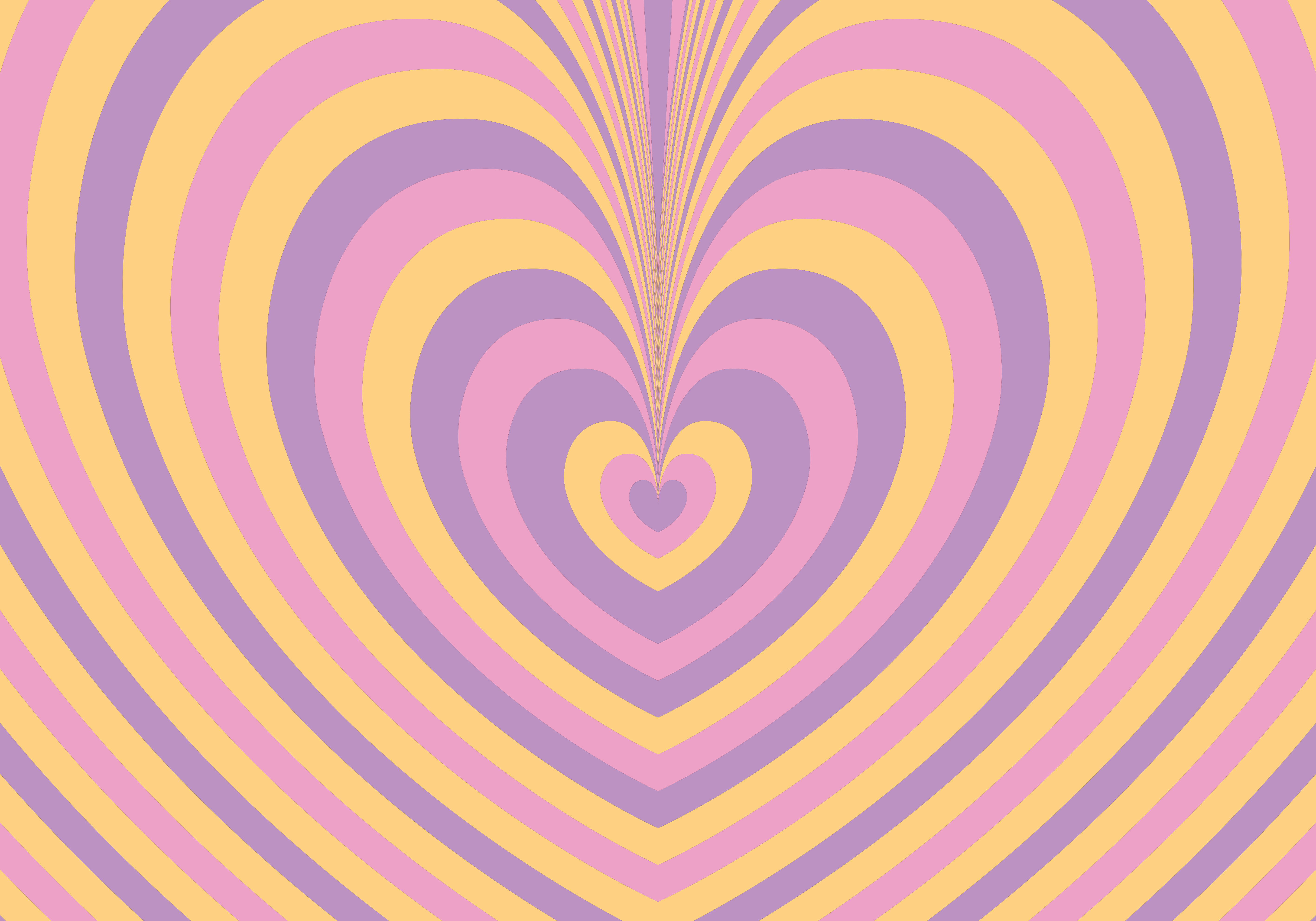 Psychedelic Groovy Heart Painting Murals Tenstickers