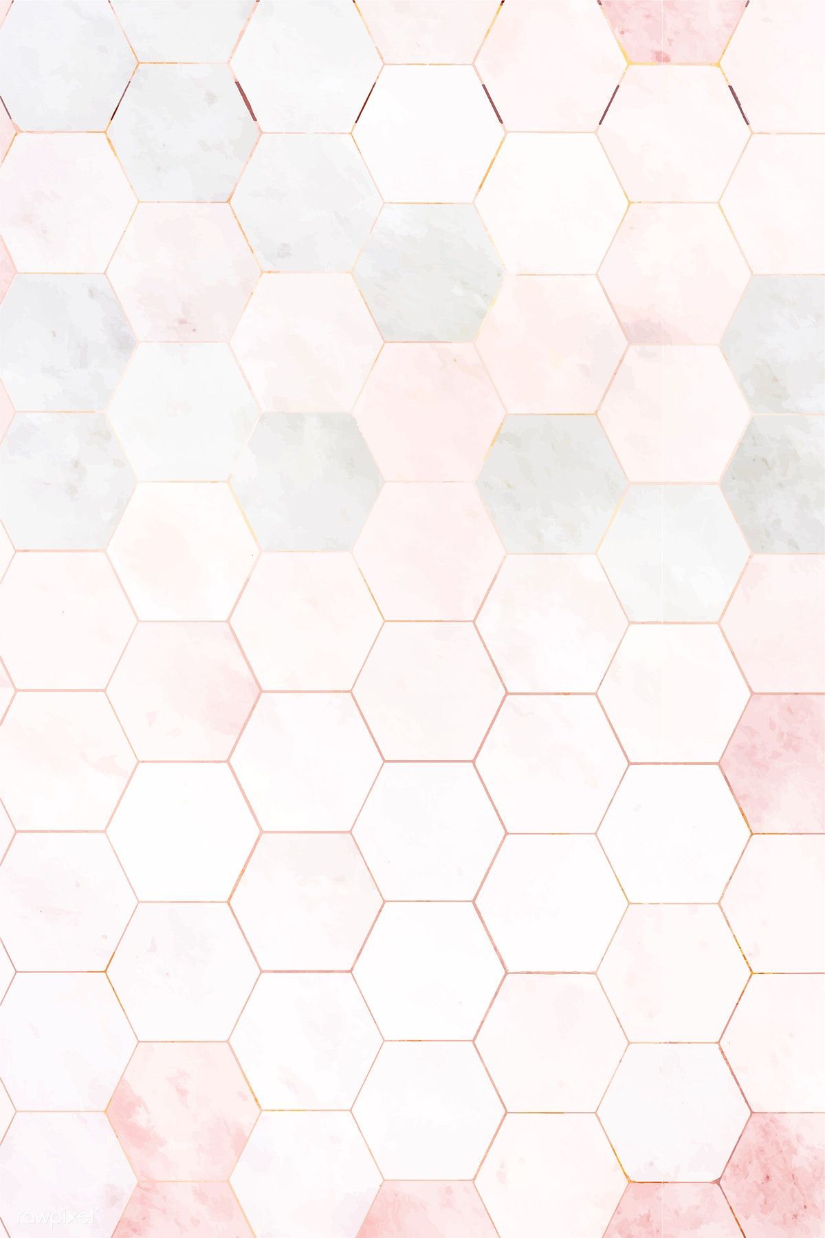 Hexagon Pink Marble Tiles Patterned Background Vector Image
