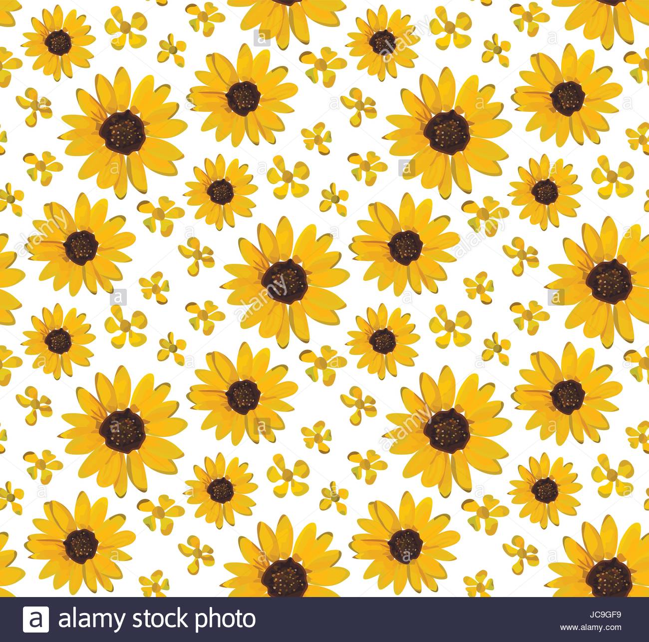 Vintage Yellow Sunflower Tiny Wildflower Heads Beautiful Soft