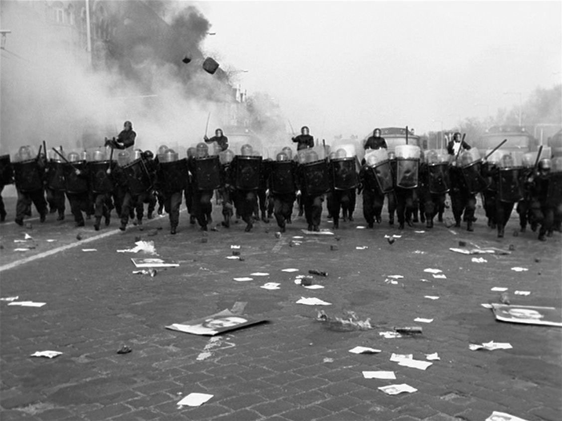Riot Police Wallpaper Grayscale Monochrome