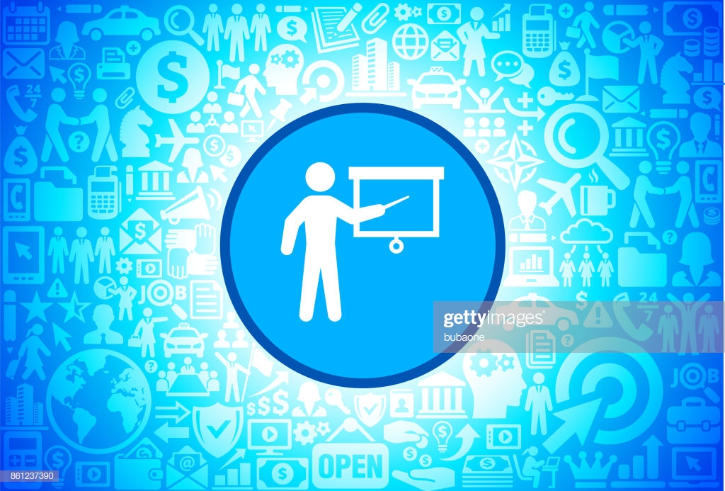 Teaching Man Icon On Business And Finance Vector Background High