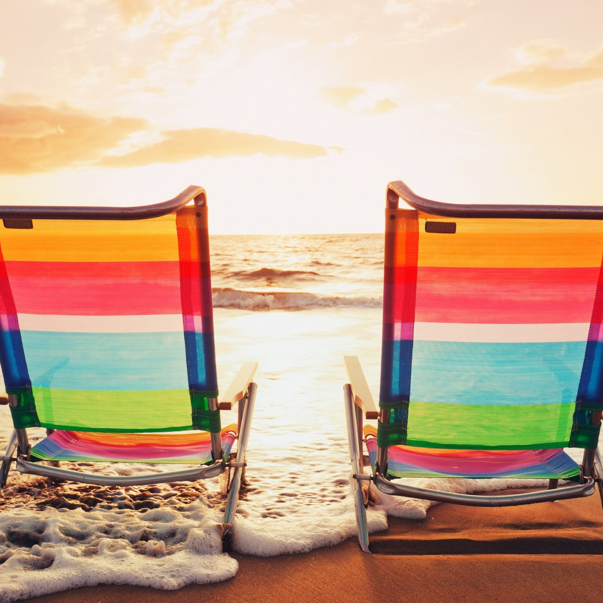 Beach Chairs iPad Air Wallpaper Retina And