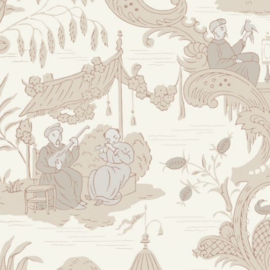 Chinese Toile Wallpaper An Oriental themed wallpaper depicting