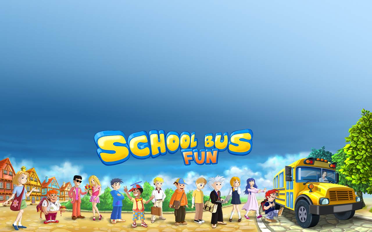 School Bus Fun Desktop Wallpaper