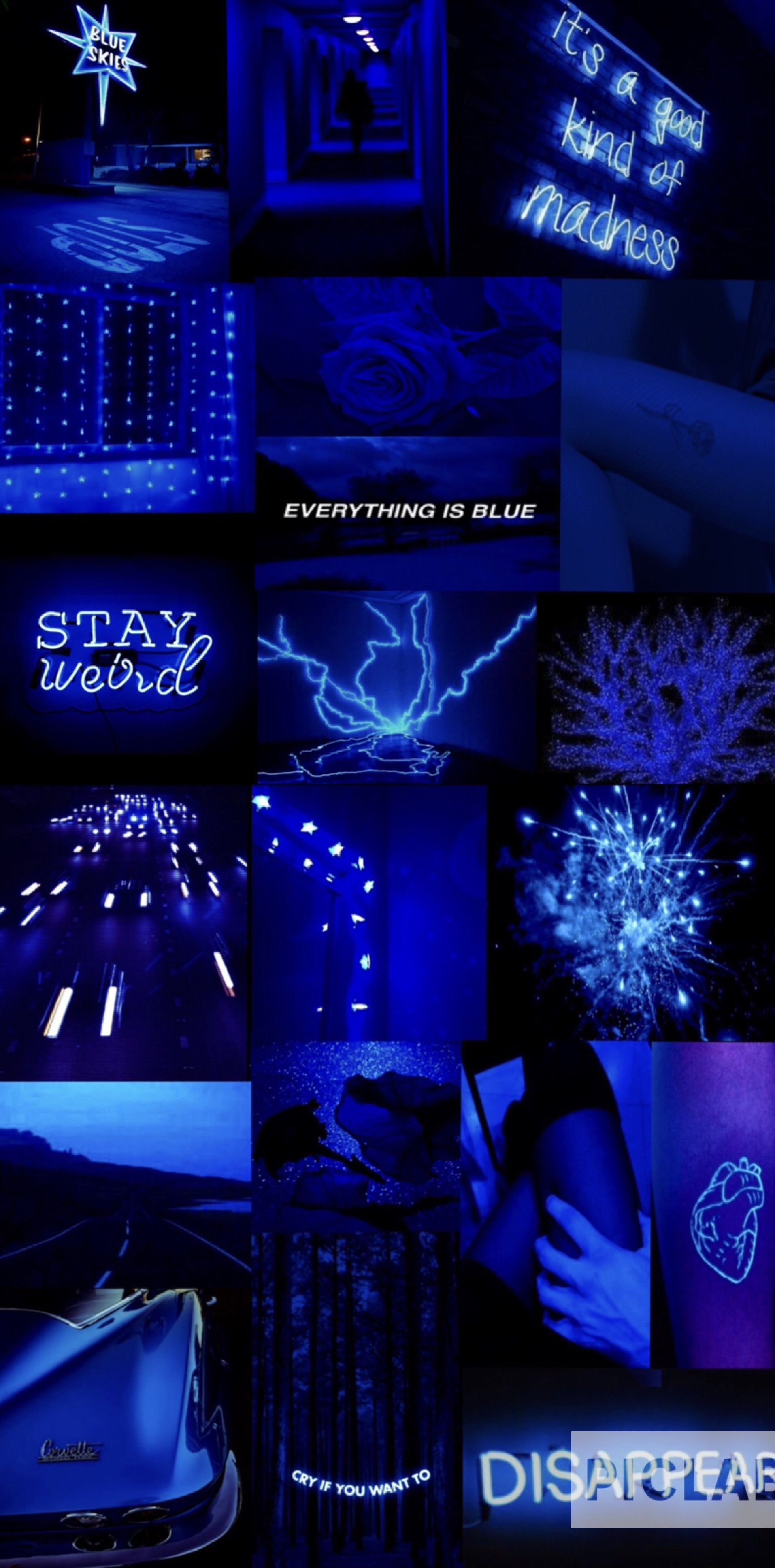 Aesthetic Dark Blue Wallpaper On