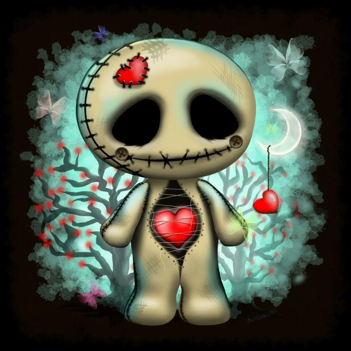 Love Creepy Cute Voodoo Doll BluedarkArt Paintings Prints