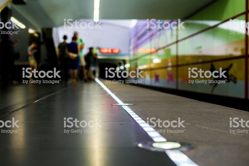 Abstract Modern Subway Station Background Concept With Copy Space
