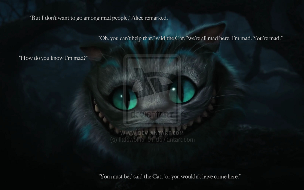 Cats Alice In Wonderland Quotes Cheshire Cat 1920x By Littlewolfie101