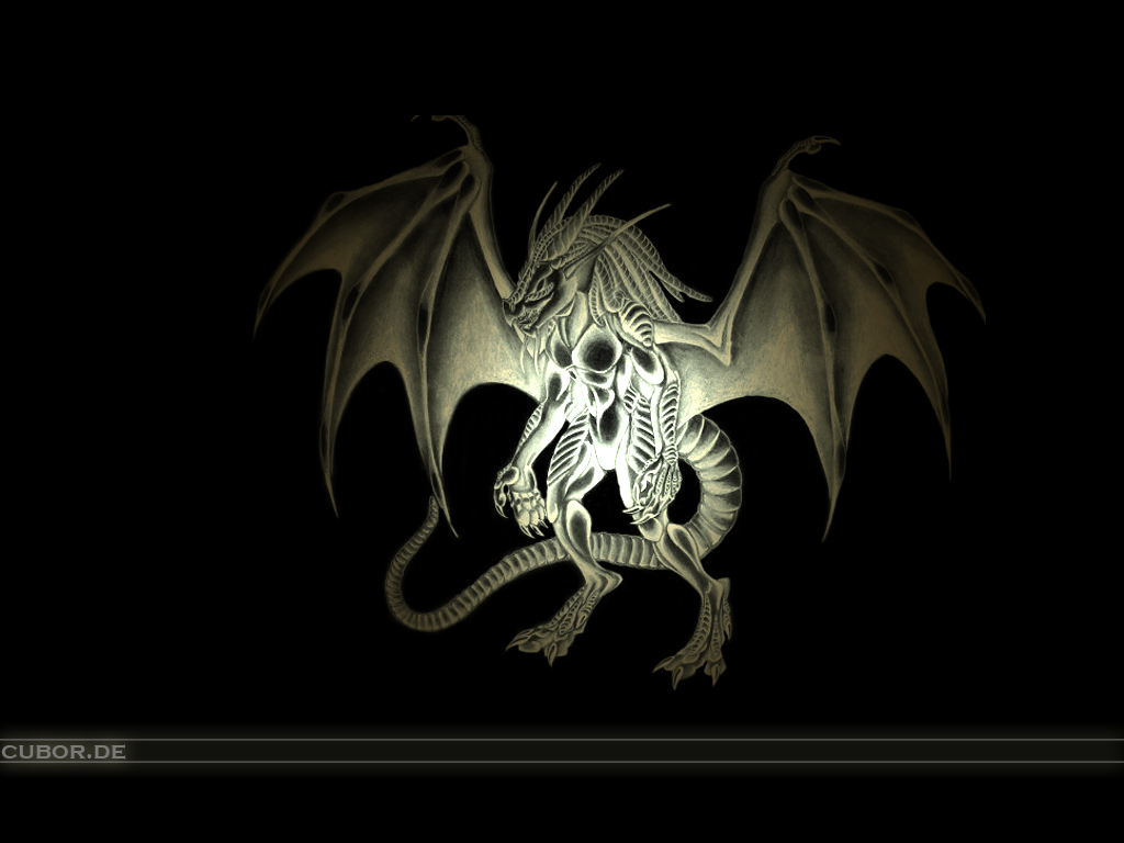A majestic silver dragon against a black background, wings spread, exuding power and mystique
