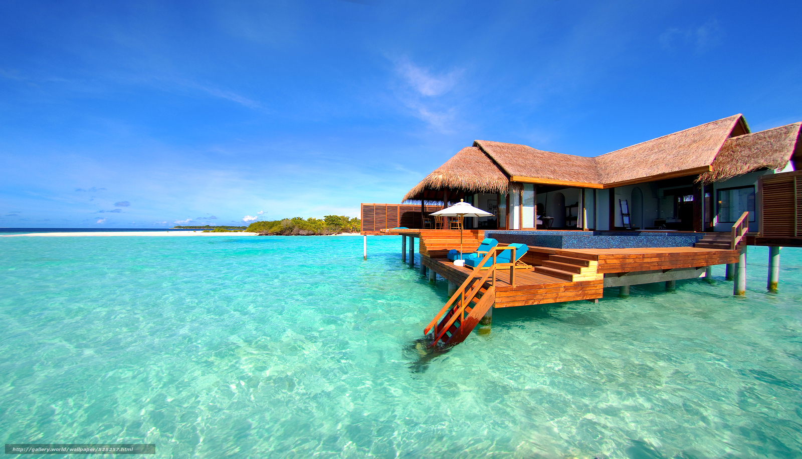 Wallpaper Maldives Tropics Bungalow Beach Desktop
