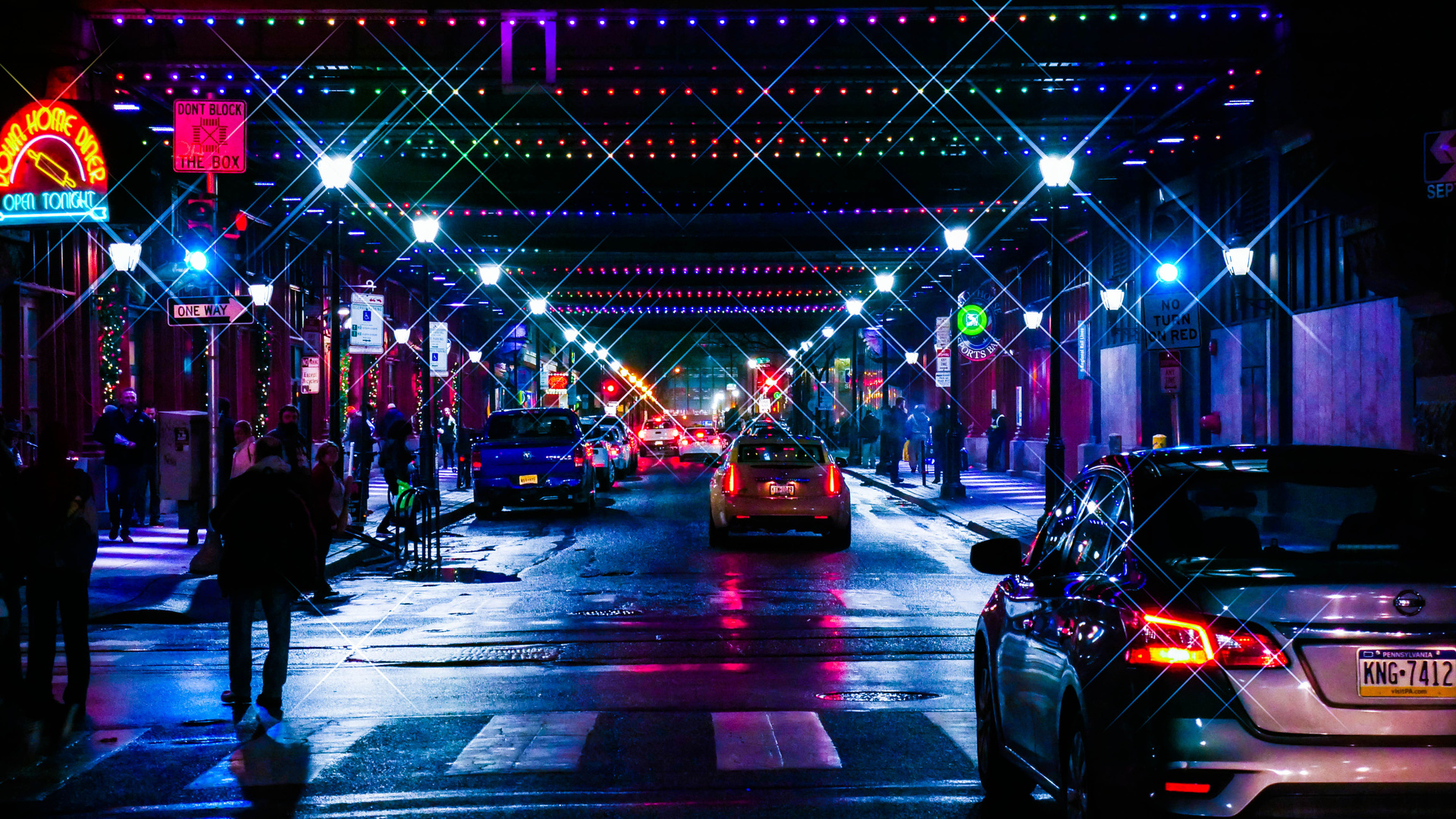 City Neon Lights Cityscape HD Wallpaper Linux Apps