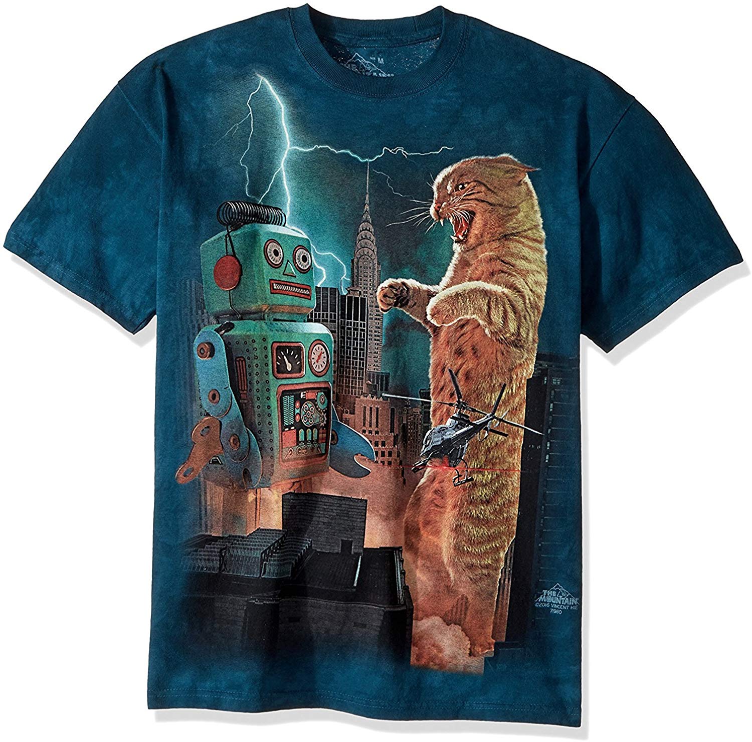 Amazon The Mountain Men S Catzilla Vs Robot T Shirt Clothing