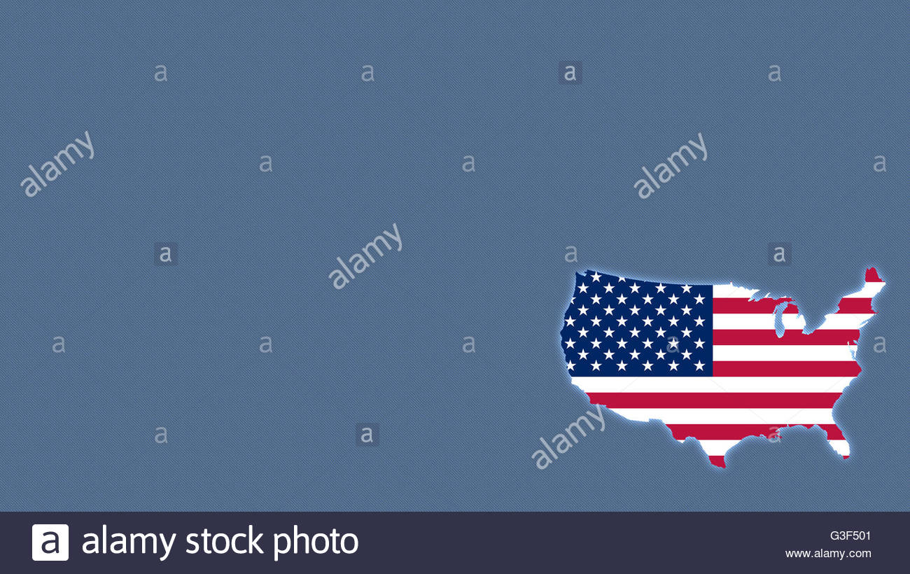 Usa Map With Flag Style Wallpaper Background Shining Stock Photo