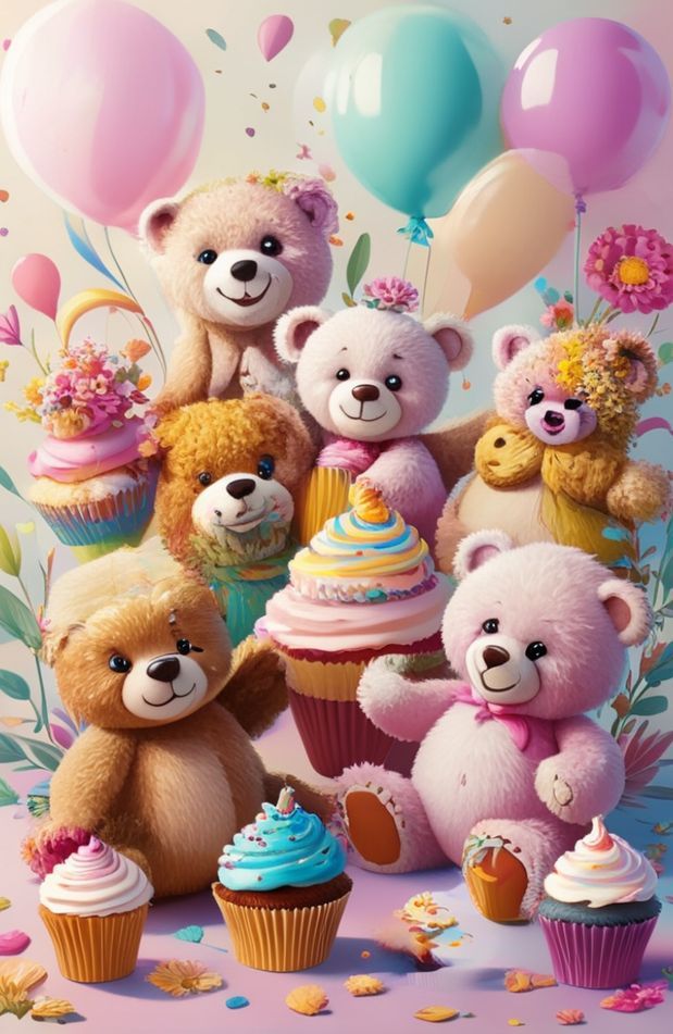 Cute Teddy Bears Wallpaper