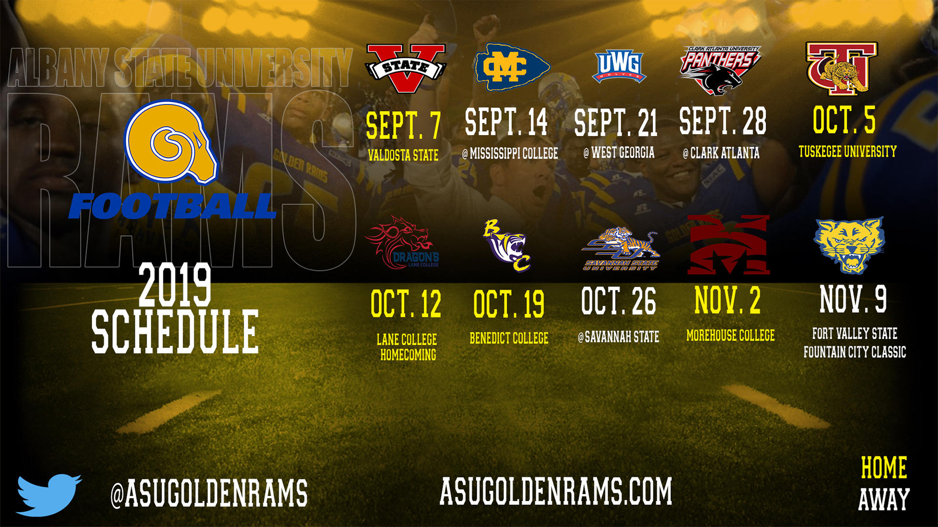 Golden Rams Announce Football Schedule Albany State