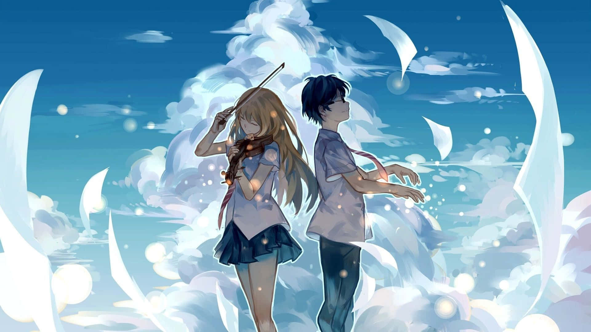 Blue Anime Aesthetic Desktop Wallpaper