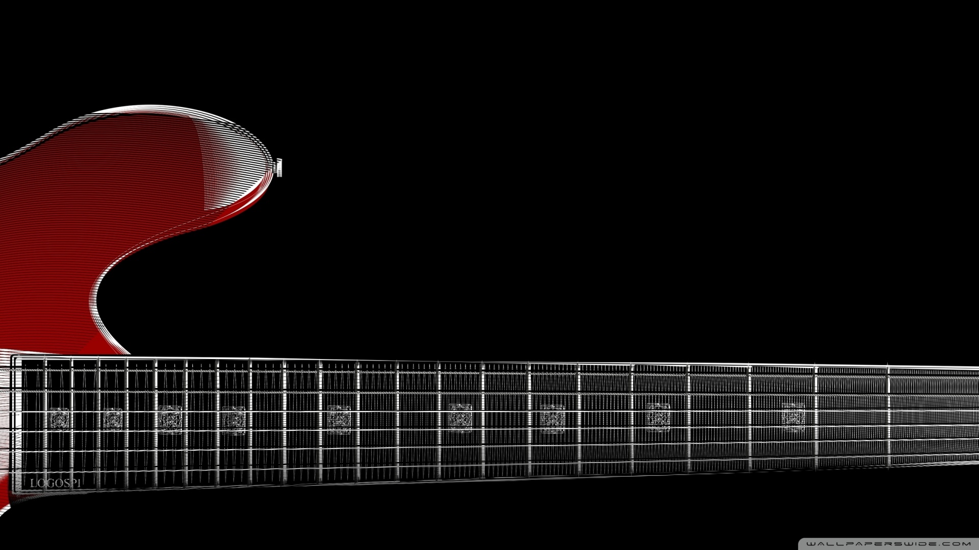 Zoom Red Guitar Wallpaper